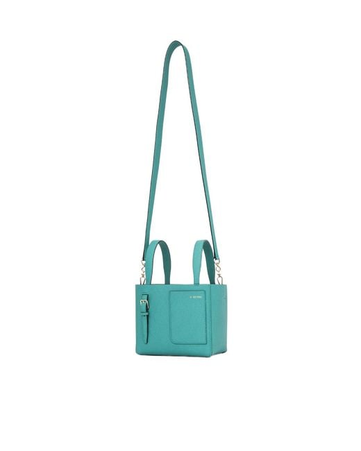 Valextra Blue Patch-Pocket Zip-Up Mini Tote Bag