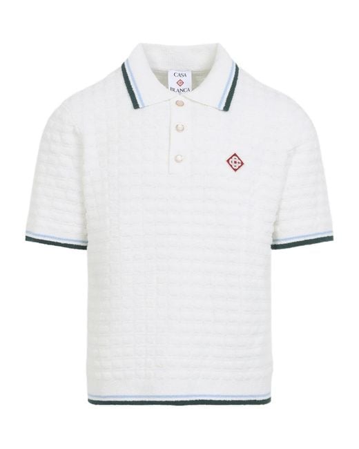 Casablanca White Short-Sleeve Polo Shirt for men