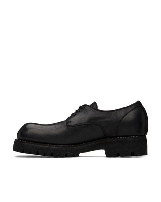 Guidi Black Square-Toed Lace-Up Casual Shoes for men
