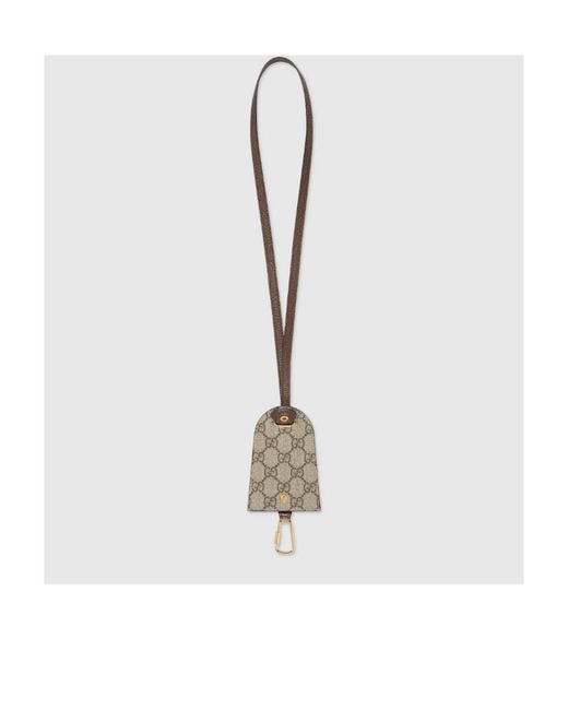Gucci White Gg Monogram Key Case