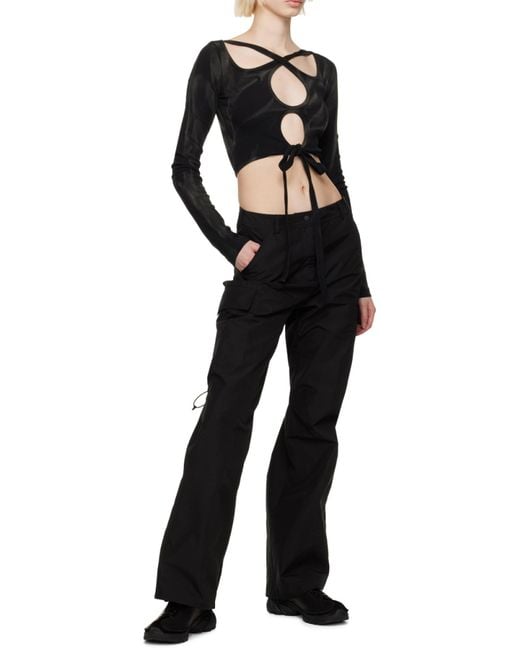 Our Legacy Black Wide-Leg Cargo Trousers