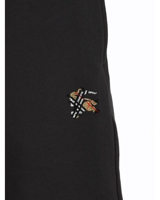 Burberry Black Monogram Embroidered Joggers for men