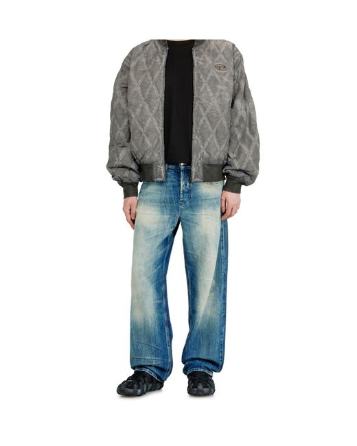 DIESEL Blue Distressed Straight-Leg Jeans for men