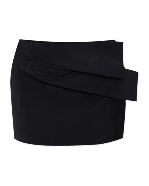 Givenchy Black Mid-Rise Draped Mini Skirt