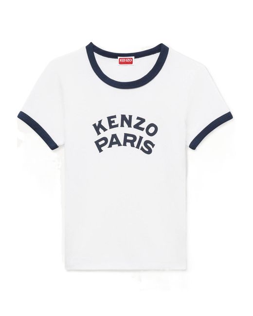 KENZO White Logo Printed Crewneck T-Shirt