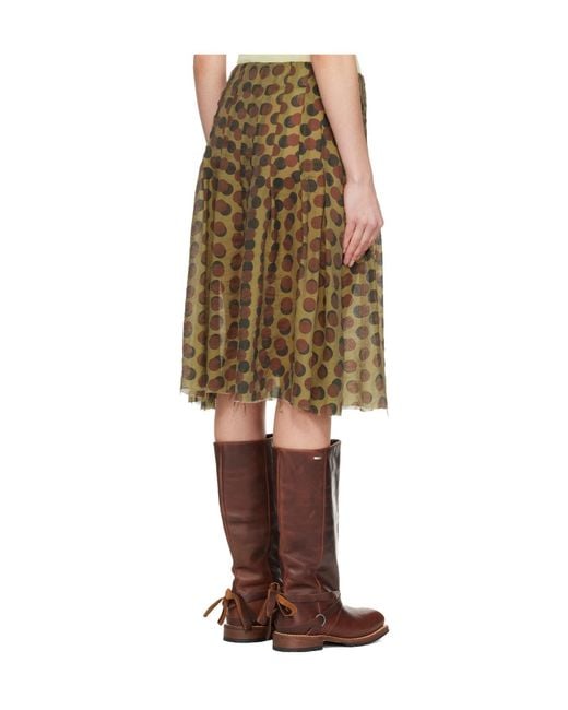 Edward Cuming Natural Optical Pleated Midi Skirt