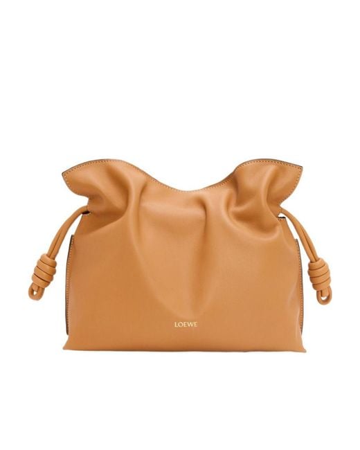 Loewe White Flamenco Medium Clutch Bag