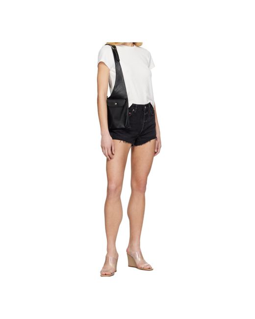 Agolde Black Denim Shorts With Belt Loops