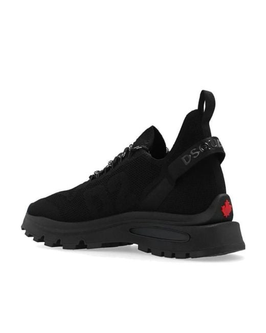 DSquared² Black Run Ds2 Lace-Up Sneakers for men
