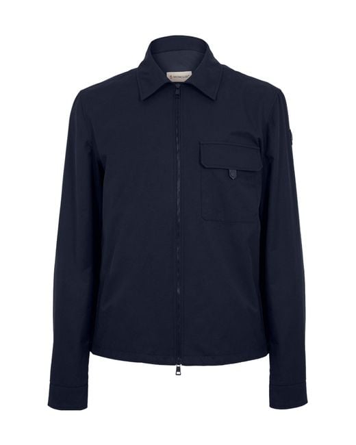 Moncler Blue Zip-Up Shirt Jacket for men