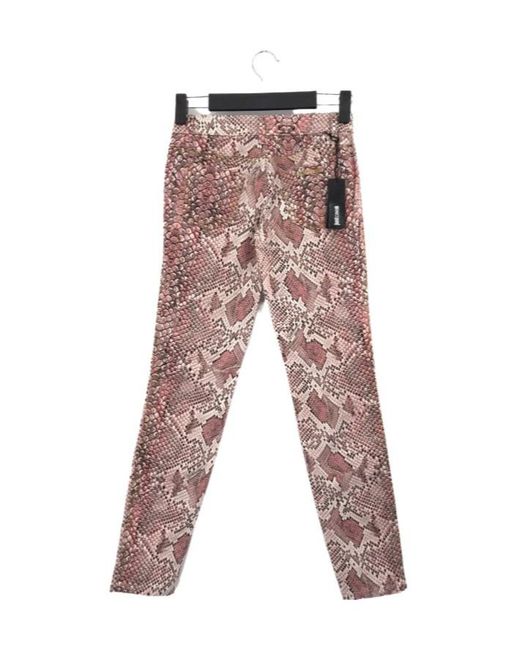 Just Cavalli Red Snake Pattern Denim Pants