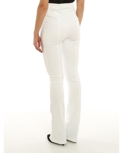 Patrizia Pepe White High-Waist Skinny Flared Leg Trousers