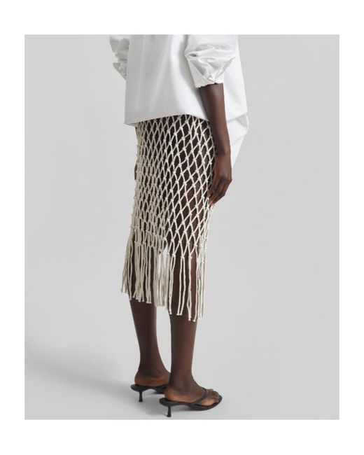 Frankie Shop White Tropea Macrame Skirt
