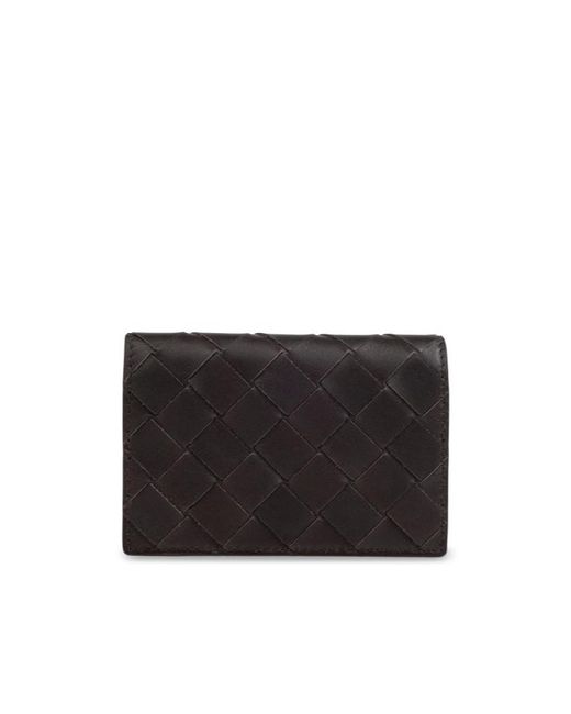 Bottega Veneta Black Intrecciato Business Card Case for men