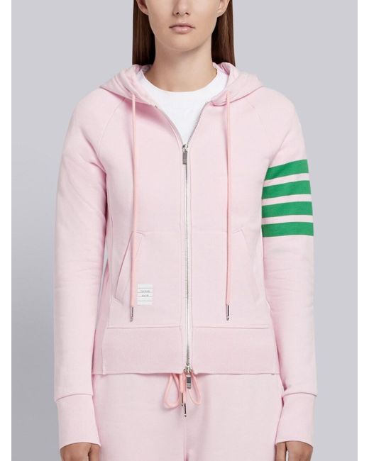 Thom Browne Pink Classic 4-Striped Hooded Casual Jacket