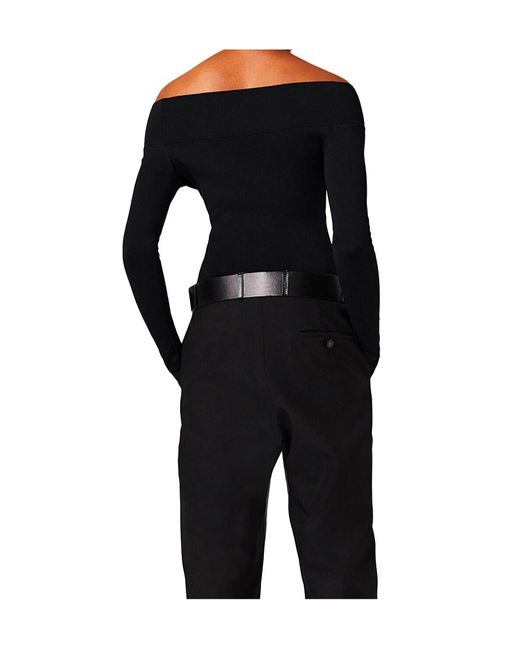 Stella McCartney Black Straight-Neck Long-Sleeved Top