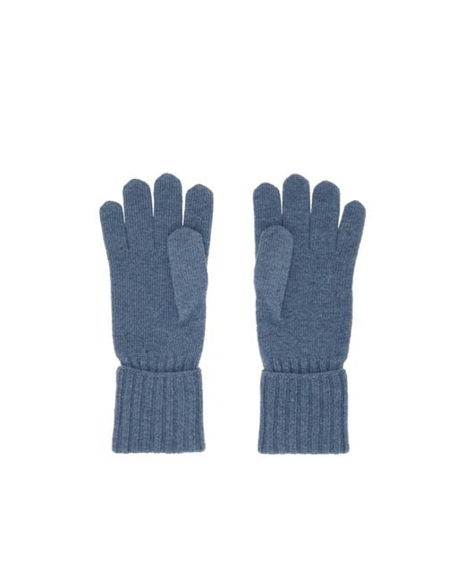 MM6 by Maison Margiela Blue Wool Blend Knitted Gloves