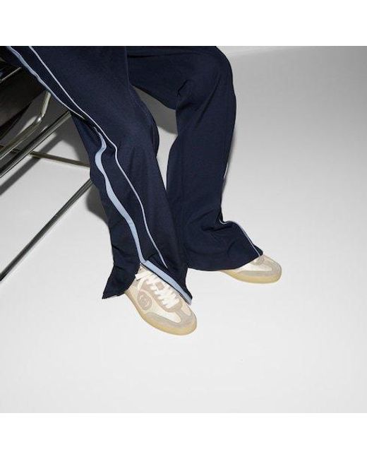 Gucci White 'G74' Low Top Sneakers With Logo Patch On The Side And Logo Lettering On The Tongue for men