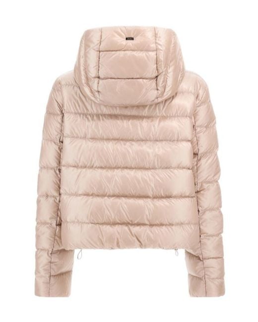 Herno Natural Hooded Quilted Zip-Up Jacket