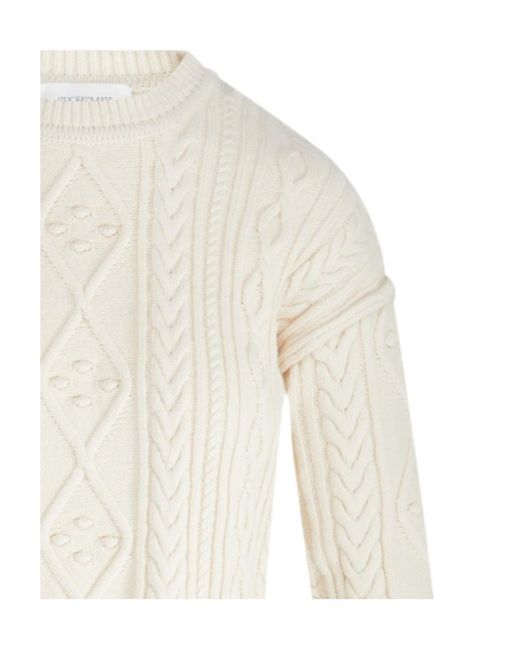 Sportmax White Knitted Long-Sleeved Top