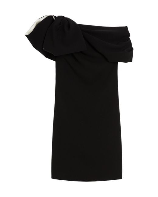 Max Mara Black Pianoforte Baldi Bow Detailed Mini Dress
