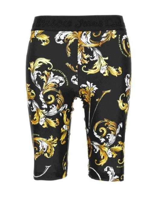 Versace Multicolor Jeans Couture Barocco Printed Cycling Shorts