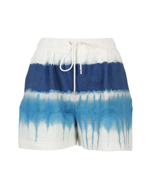 Alberta Ferretti Blue Tie-Dye Track Shorts