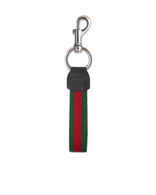 Gucci White Web Keychain for men