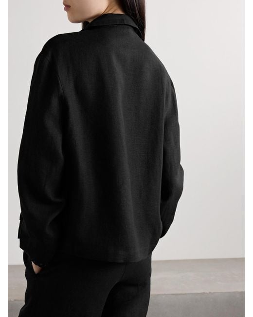 Sleeper Black Sofia Embroidered Linen Shirt