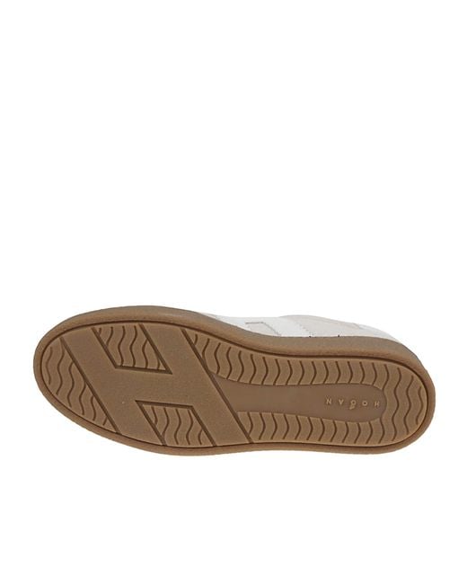 Hogan Brown Platform Leather Sneakers