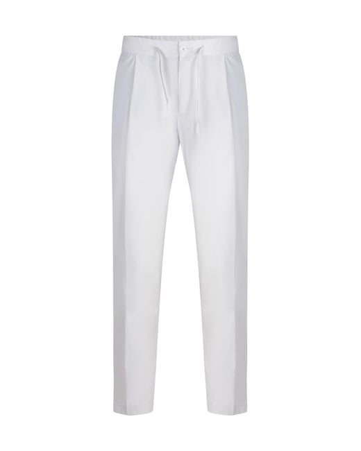Herno White Drawstring Pleated Pants for men