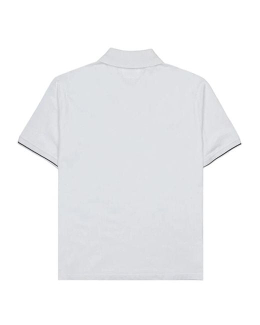 C P Company White Logo-Patch Polo Shirt for men
