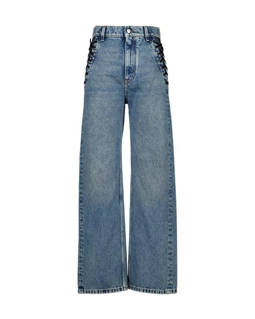Stella McCartney Blue High-Waist Straight-Leg Jeans