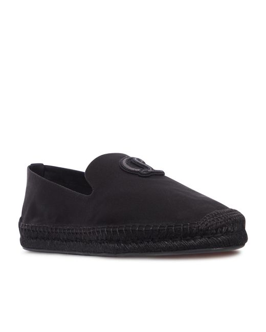 Christian Louboutin Black Logo Patch Slip-On Espadrilles for men