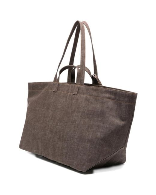 A.P.C. Brown Le Drummer Toile Large Tote Bag for men