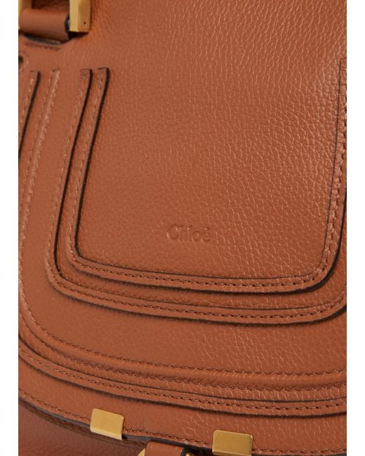 Chloé Brown Logo Saddle Handbag