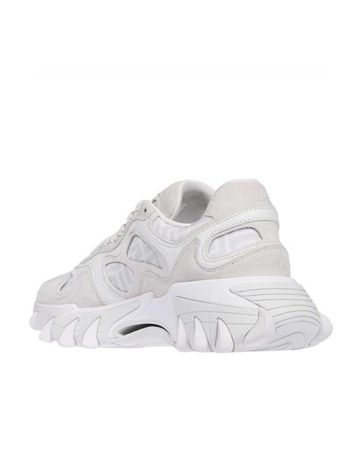 Balmain White B Eats Panelled Sneakers for men