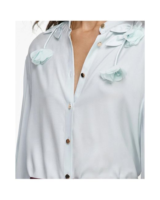 Self-Portrait White Light Viscose Blouse