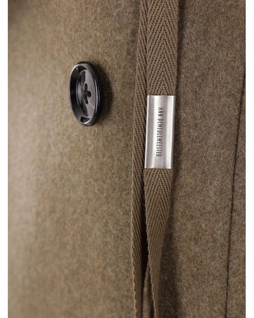Ann Demeulemeester Brown Davin Double-Breasted High-Comfort Coat