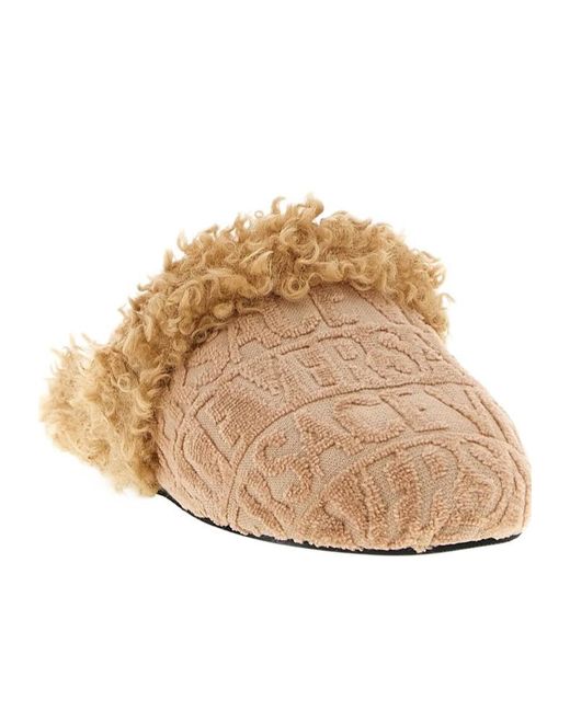 Versace Natural Round-Toed Slippers for men