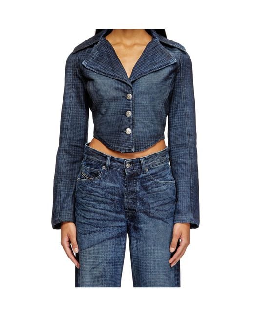 DIESEL Blue De-Ali- Cropped Jacket
