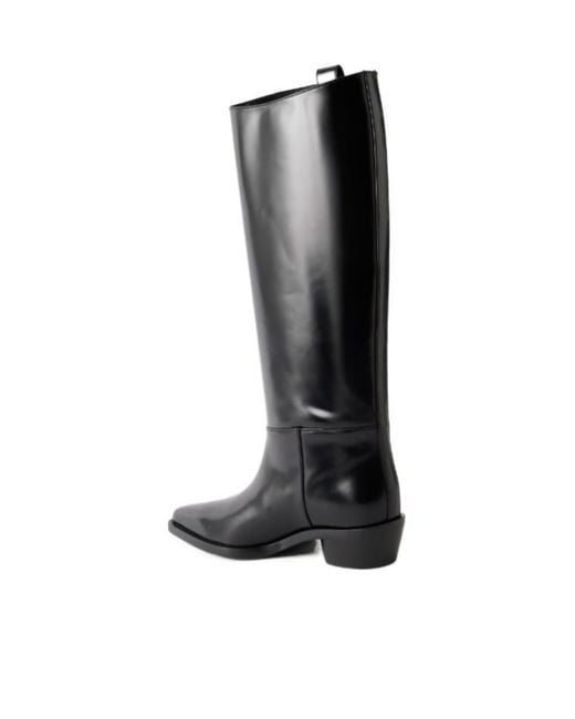 Proenza Schouler Black Trimmed Leather Boots