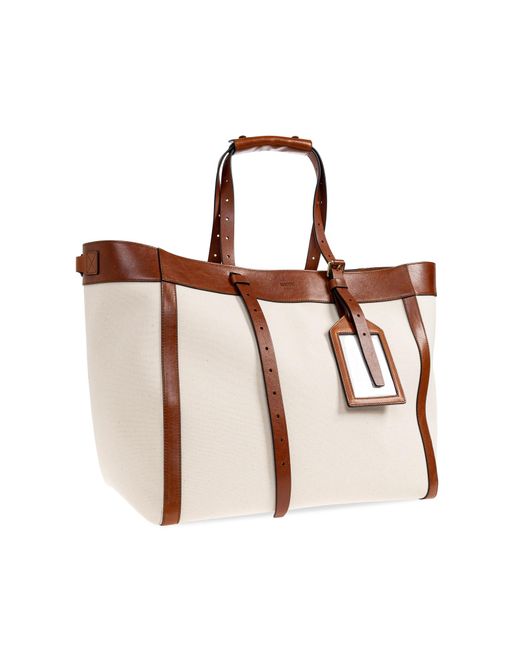 Moschino White Logo Embellished Shopper Bag for men