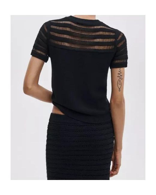 Rag & Bone Black Britt Short-Sleeve Sweater