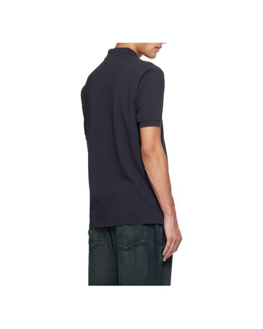 Isabel Marant Blue Afko Logo Embroidered Buttoned Polo Shirt for men