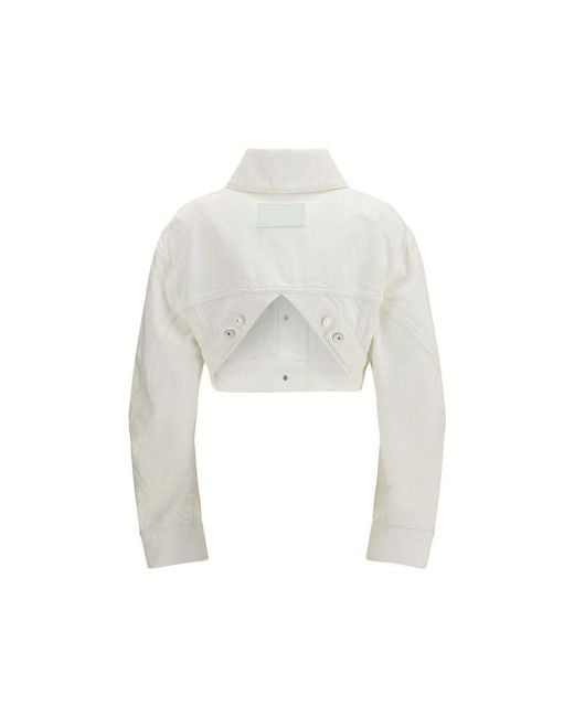 Givenchy White Cropped Opened-Back Denim Jacket