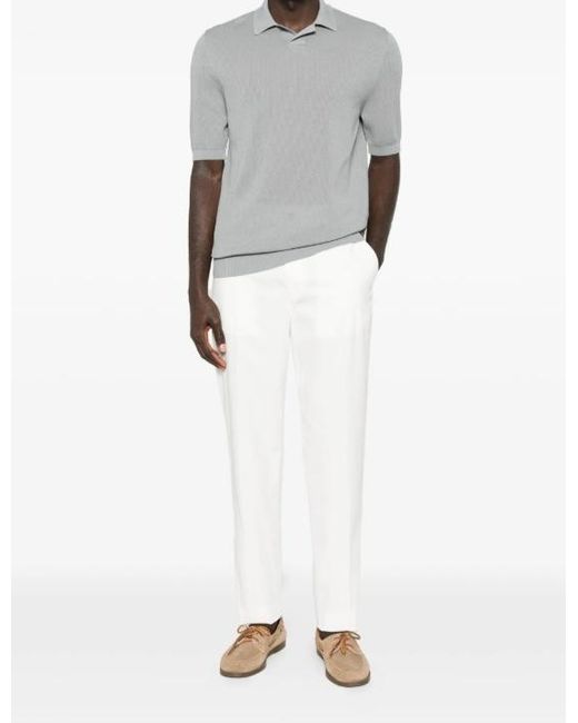 Eleventy White Elastic Waist Chino Trousers for men