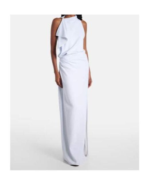Proenza Schouler White Devyn Crepe Draped Maxi Dress