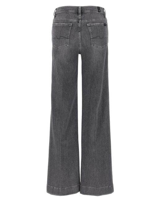 7 For All Mankind Gray Mid-Rise Flared Jeans