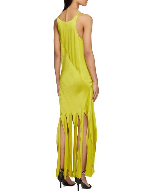 Stella McCartney Yellow Fringed Hem Sleeveless Dress